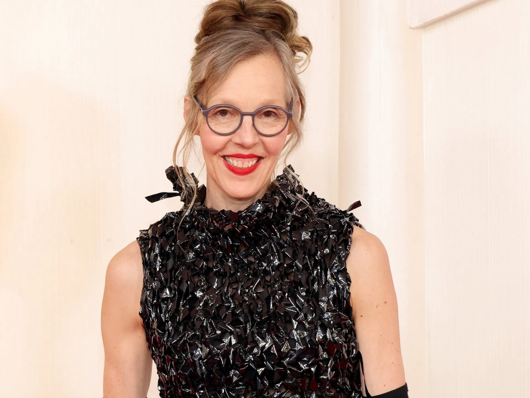 Donata Wenders Wears a Dress Made of Videotape to the Oscars