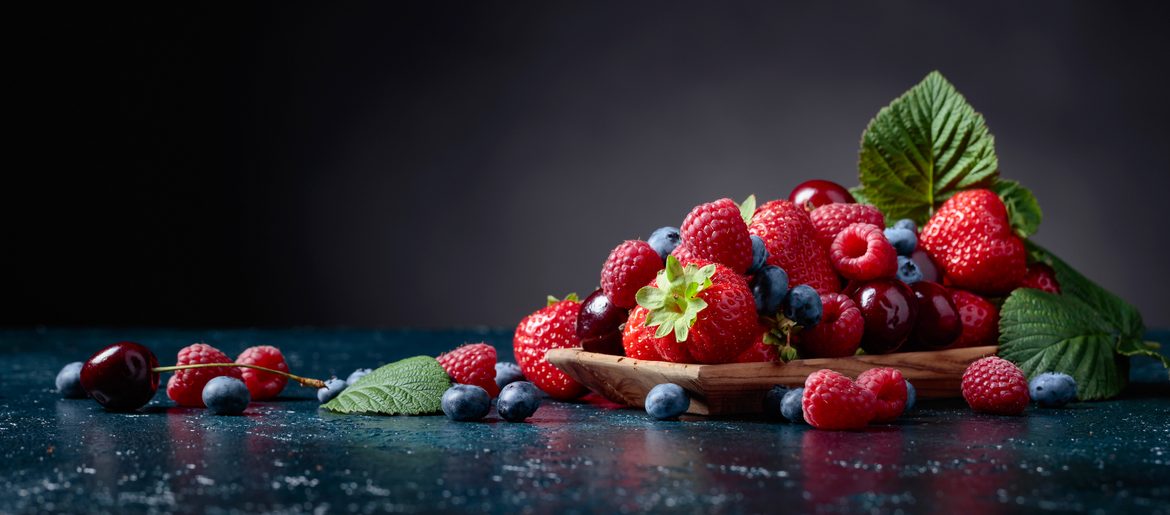 A mix of fresh wild berries