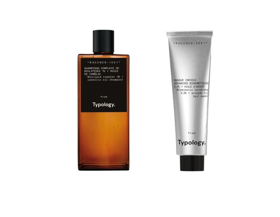 The Typology Racines line — organic hair care for glossy hair