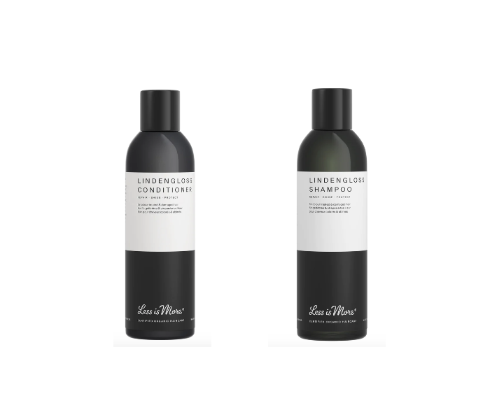 Organic hair care for glossy hair — the Lindengloss line by Less is More