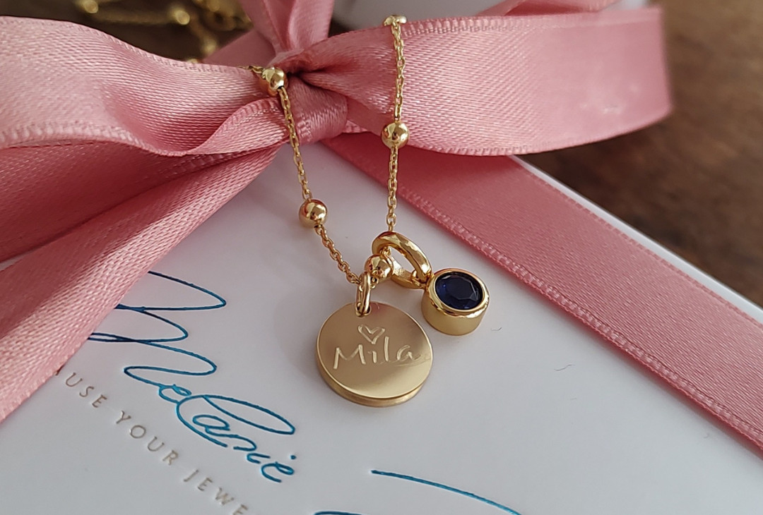 The perfect christening gift: a christening necklace with a birthstone