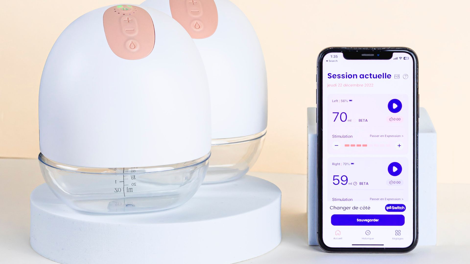 A portable breast pump, free of harmful substances