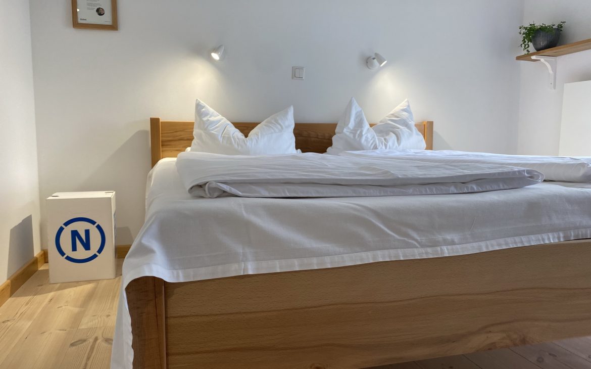Organic bed in the south-facing double room for two